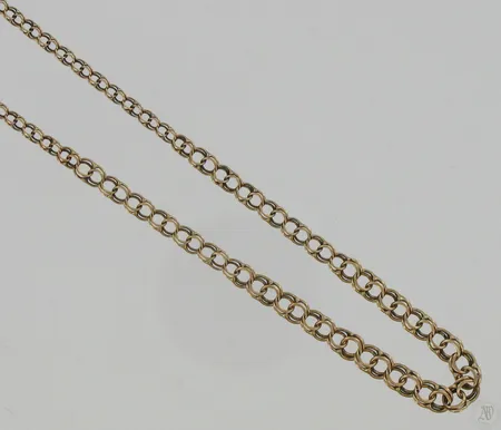 Bismarkkaulaketju, kulunut, pituus 44cm, 585, paino 5,9g Vikt: 5,9 g