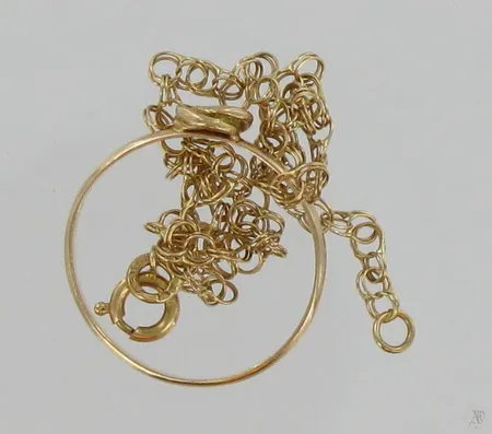 Ranneketju, sormus, viallisia, 585, paino 1,9g Vikt: 1,9 g