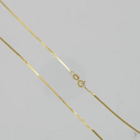 Kaulaketju, pituus 40cm, käytön jälkiä, 585, paino 1,2g Vikt: 1,2 g