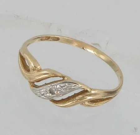 Timanttisormus 1xn0.005ct, koko 15, 585, paino 0,8g Vikt: 0,8 g