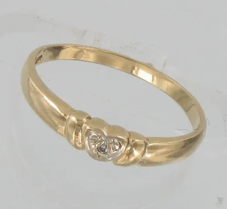 Timanttisormus 1xn0.005ct, koko 18¼, 585, paino 1,8g Vikt: 1,8 g