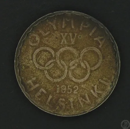 Olympiaraha Helsinki 1952, nimellisarvo 500mk, 500, paino 12,0g Vikt: 12   g