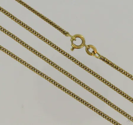 Kaulaketju, viallinen, pituus 100,0cm, 750, paino 14,2g, pieniä painaumia. Vikt: 14,2 g