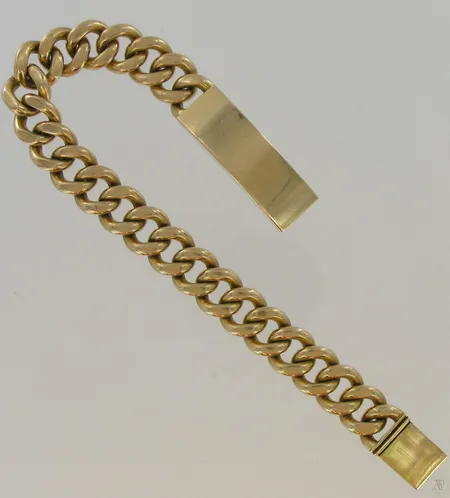 Laattapanssariranneketju, kaiverrettu, pituus 23,0cm, 585, paino 100,6g Vikt: 100,6 g