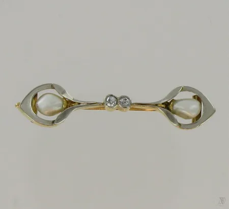 Timanttirintenaula helmillä, kaksivärikultaa, 2xn.0,02-0,03ct, 585br, paino 2,4g Vikt: 2,4 g