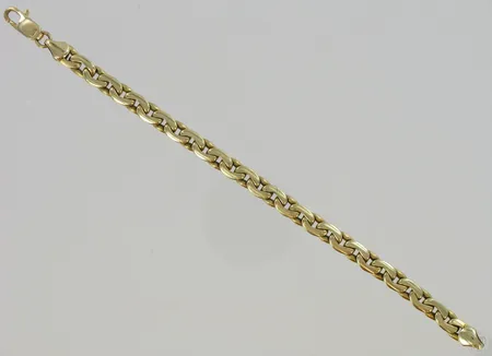 Panssariranneketju, pituus 17,5cm, käytön jälkiä, 585, paino 20,2g Vikt: 20,2 g
