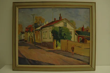 Öljyvärimaalaus, koko 39x49cm, signeerattu Annie Krokfors v.1954. Hintaan lisätään Tekijänoikeuslain mukainen jälleenmyyntikorvaus 5%, johon lisäämme voimassa olevan alv:n mikäli viimeinen huutohinta ylittää 255,00_. Nouto ainoastaan myymälästä!
