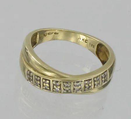 Timanttisormus 18xn0.005ct, koko 17, 585, paino 2,6g Vikt: 2,6 g