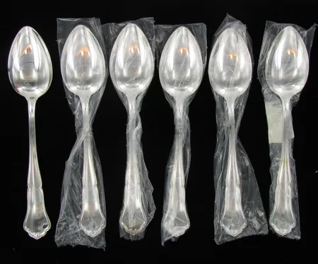 Kuusi lusikkaa Chippendale, 830, paino n.219g Vikt: 219   g