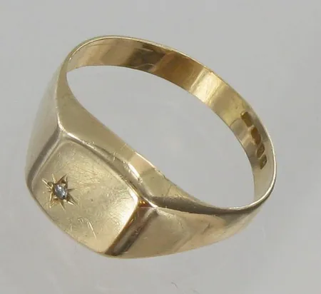 Timanttisormus, 1xn.0,005ct, viallinen, 585, paino 2,7g Vikt: 2,7 g