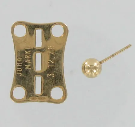 Riipus ja korvakoru, 585, paino 0,9g Vikt: 0,9 g