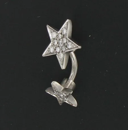 Timanttinapakoru 7xn.0.02ct ja 10xn.0.005ct, valkokulta, 750, paino 2,9g Vikt: 2,9 g