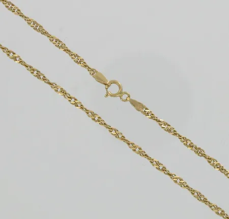 Singaporekaulaketju, pituus 43cm, 585, paino 4,2g Vikt: 4,2 g