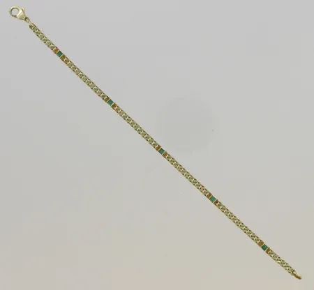Smaragdiranneketju, pituus 19,0cm, 585, paino 6,5g Vikt: 6,5 g