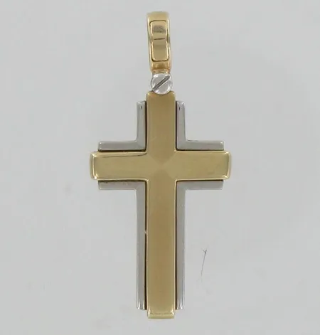 Ristiriipus, kelta- valkokulta, korkeus 40mm, 585, paino 5,3g Vikt: 5,3 g