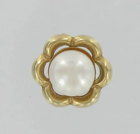 Viallinen kultapala helmellä, Ø n.12mm, 585br, paino 0,7g Vikt: 0,7 g