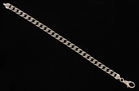 Panssariranneketju, pituus 230mm, käytön jälkiä, 925, paino 30,4g Vikt: 30,4 g