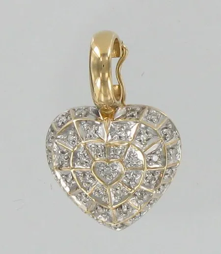 Sydänriipus timanteilla 38xn0.005ct, 585, paino 2,9g Vikt: 2,9 g