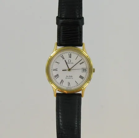 Rannekoello Omega De Ville quartz nahkarannekkeella, Ø 33mm