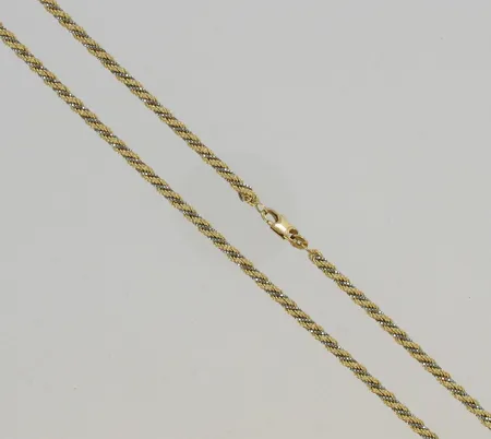 Cordellkaulaketju, pituus 50,0cm, 585 2-väri, paino 11,4g Vikt: 11,4 g