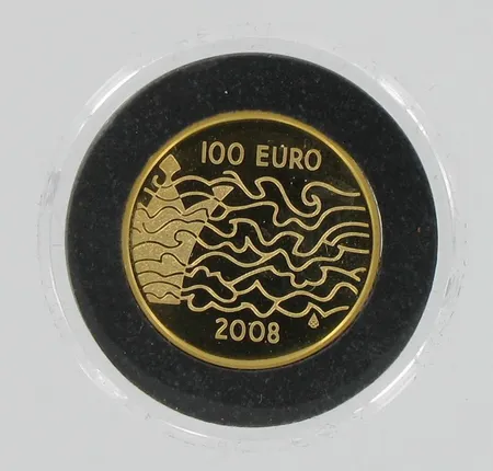 Kultainen juhlaraha, Suomen sota ja autonomian synty, 2008, nimellisarvo 100 euroa, 917, paino 8,5g, omassa rasiassa. Vikt: 8,5 g
