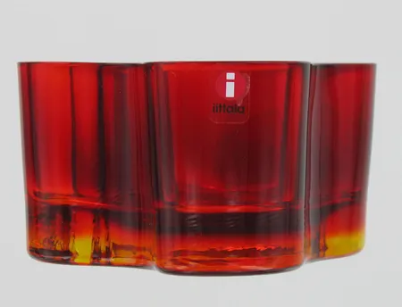 Kynttilälyhty Aalto, Iittala, tulenpunainen, korkeus 55mm, halkaisija 105mm