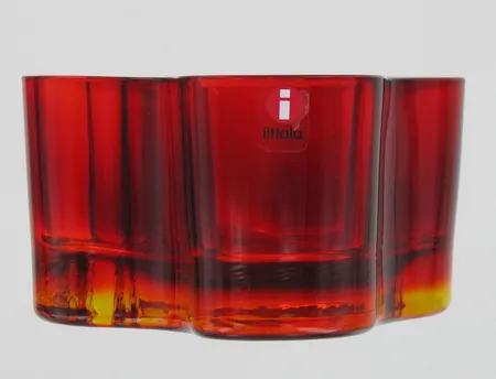 Kynttilälyhty Aalto, Iittala, tulenpunainen, korkeus 55mm, halkaisija 105mm