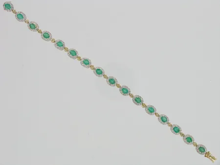 Kivirannekoru timanteilla 207xn.0.005ct, kelta- ja valkokulta, pituus 190mm, 585br, paino 12,6g Vikt: 12,6 g