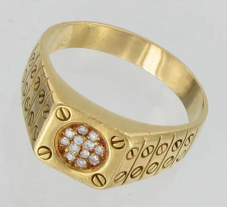 Timanttisormus 12xn.0.005ct, koko 18¾, 750, paino 6,5g