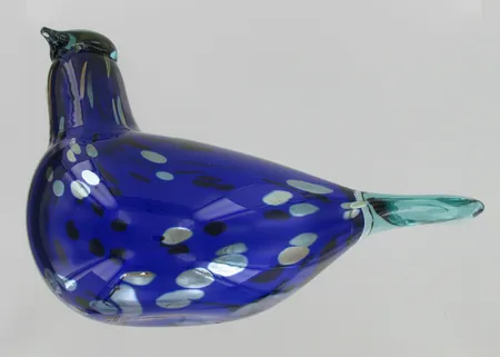 Iittalan lasilintu, design Oiva Toikka, Nuutajärvi Vantaa, korkeus 140mm