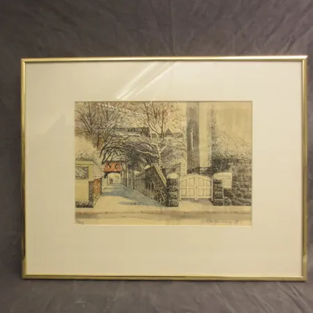 Akvarelli Helsingistä, koko 28x19cm. Nouto ainoastaan myymälästä.