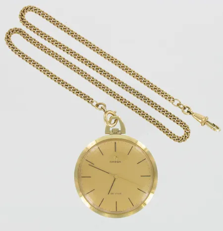Miesten frakkikello Omega De Ville, mekaaninen, 585br, paino 43,4g, Øn.45mm, mukana kullatut kellonperät Vikt: 43,4 g