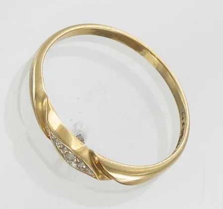 Timanttisormus, 1xn.0,005ct, koko 17, 585, paino 1,0g Vikt: 1   g