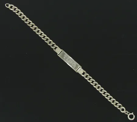 Laattaranneketju, pituus 21,0cm, kaiverrettu, kulunut, 925, paino 23,1g Vikt: 23,1 g