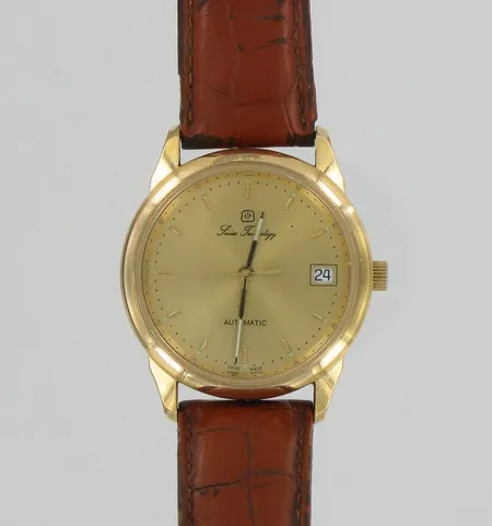 Rannekello Swiss Technology automatic, 25 kivinen ETA, Ø 34mm, nahkaranneke kulunut.