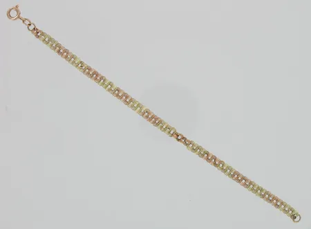 Viallinen ranneketju, kelta- ja punakulta, 585, paino 3,8g Vikt: 3,8 g
