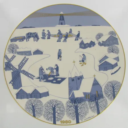 Seinälautanen Arabia Joululautanen 1980, design R. Uosikkinen, Ø 230mm