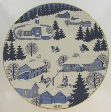 Seinälautanen Arabia Joululautanen 1981, design R. Uosikkinen, Ø 230mm