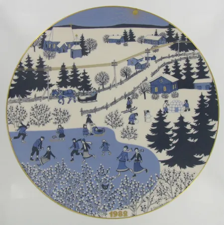 Seinälautanen Arabia Joululautanen 1982, design R. Uosikkinen, Ø 230mm