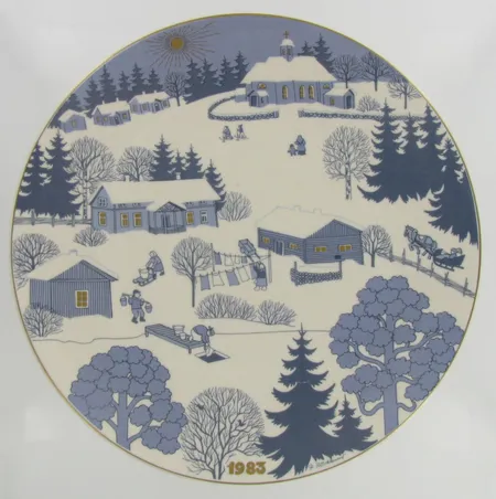 Seinälautanen Arabia Joululautanen 1983, design R. Uosikkinen, Ø 230mm