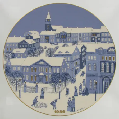 Seinälautanen Arabia Joululautanen 1986, design R. Uosikkinen, Ø 230mm