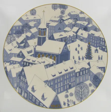 Seinälautanen Arabia Joululautanen 1987, design R. Uosikkinen, Ø 230mm