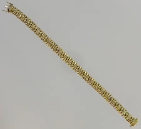 Ranneketju, pituus 21,0cm, 585, paino 14,8g, pieniä painaumia. Vikt: 14,8 g