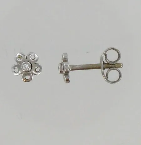 Timanttikorvakorut, 2xn.0.005ct, 750 valkokultaa, paino 1,4g Vikt: 1,4 g