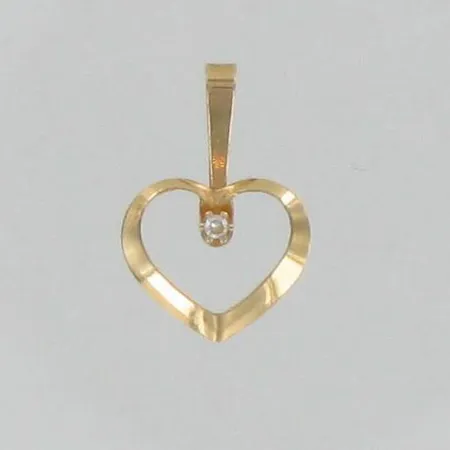 Sydänriipus kivellä, korkeus 14mm, 585br, paino 0,2g Vikt: 0,2 g