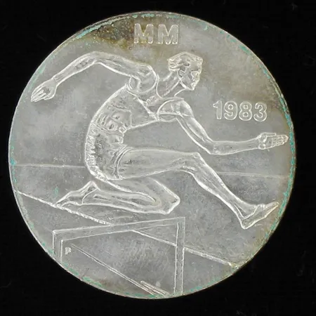 Juhlaraha Yleisurheilun MM-kilpailut Helsingissä 1983, nimellisarvo 50mk, 500, paino 22,0g Vikt: 22   g
