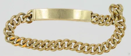 Panssariranneketju laatalla, pituus 23,5cm, kaivertamaton, 585, paino 37,3g Vikt: 37,3 g