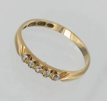 Timanttisormus 5xn.0.01ct, koko 16, 585, paino 1,5g Vikt: 1,5 g