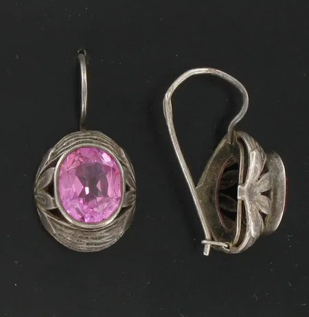 Kivikorvakorut, korkeus 30mm, käytön jälkiä, 875br hopea, paino 10,2g Vikt: 10,2 g