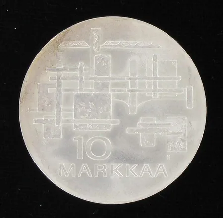 Juhlaraha Suomi Finland 1917-1967, nimellisarvo 10mk, 900, paino 24,0g Vikt: 24   g